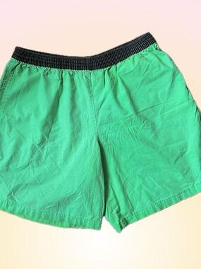 Vintage 90s Men's Retro Bright Green Swim Shorts